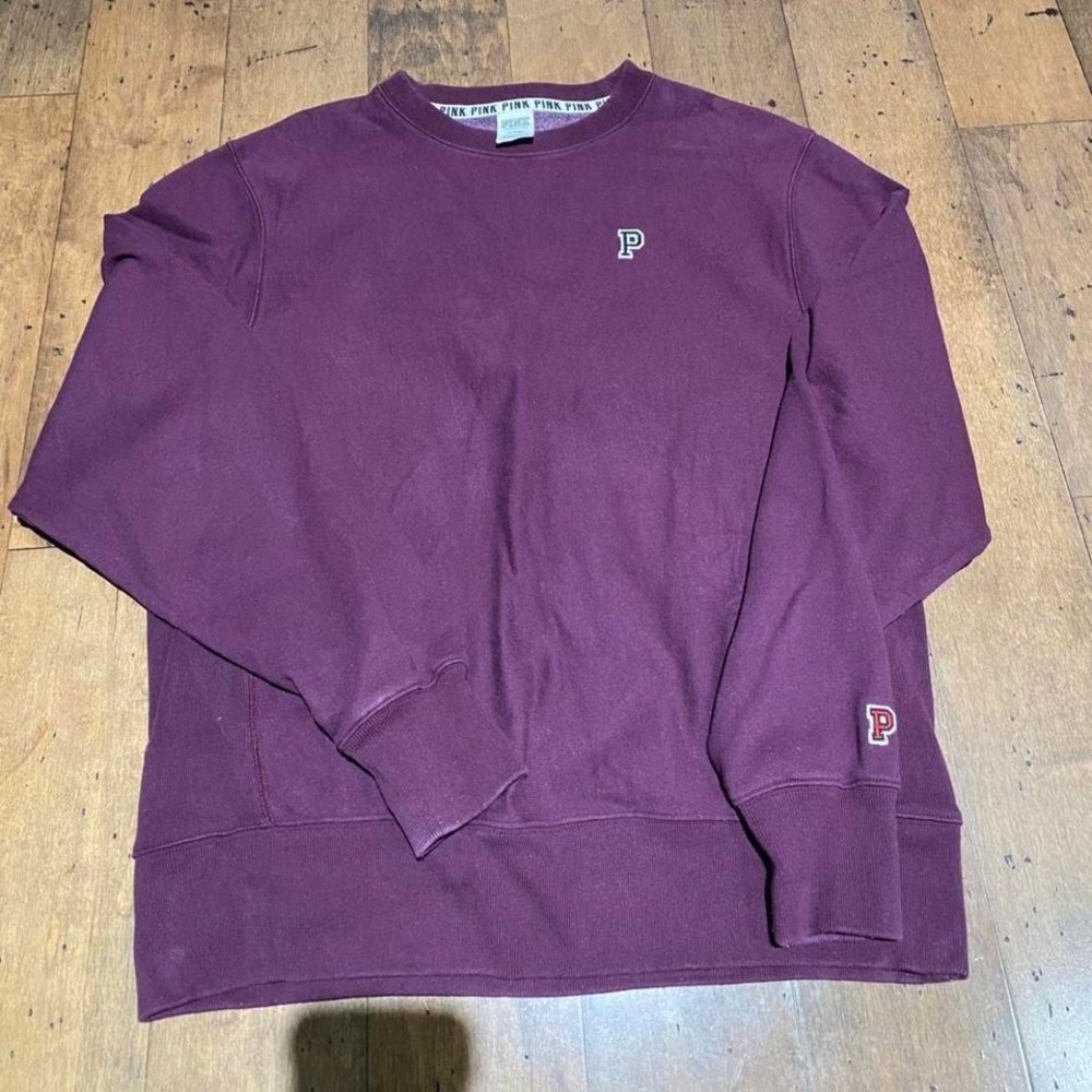 Victoria's Secret PINK burgundy crewneck sweatshirt Size‎ M